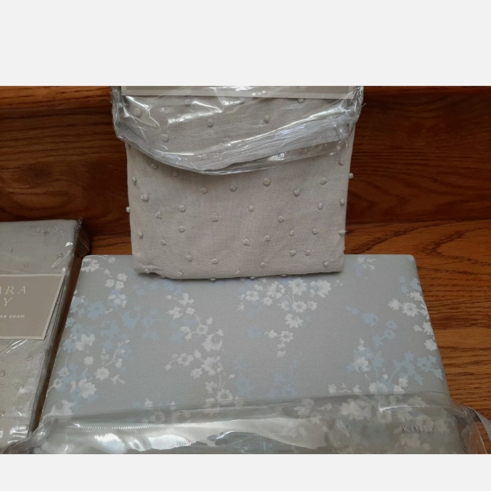 Barbara Barry RARE Clover Leaf KING duvet cover 2 Textured Knot Euro shams - Picture 9 of 11